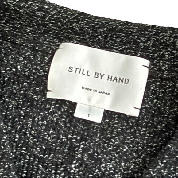 Still By Hand Zip Up Cardigan Men’s Ink Black Gray 100% Wool Sweater Size 1 - Picture 6 of 7